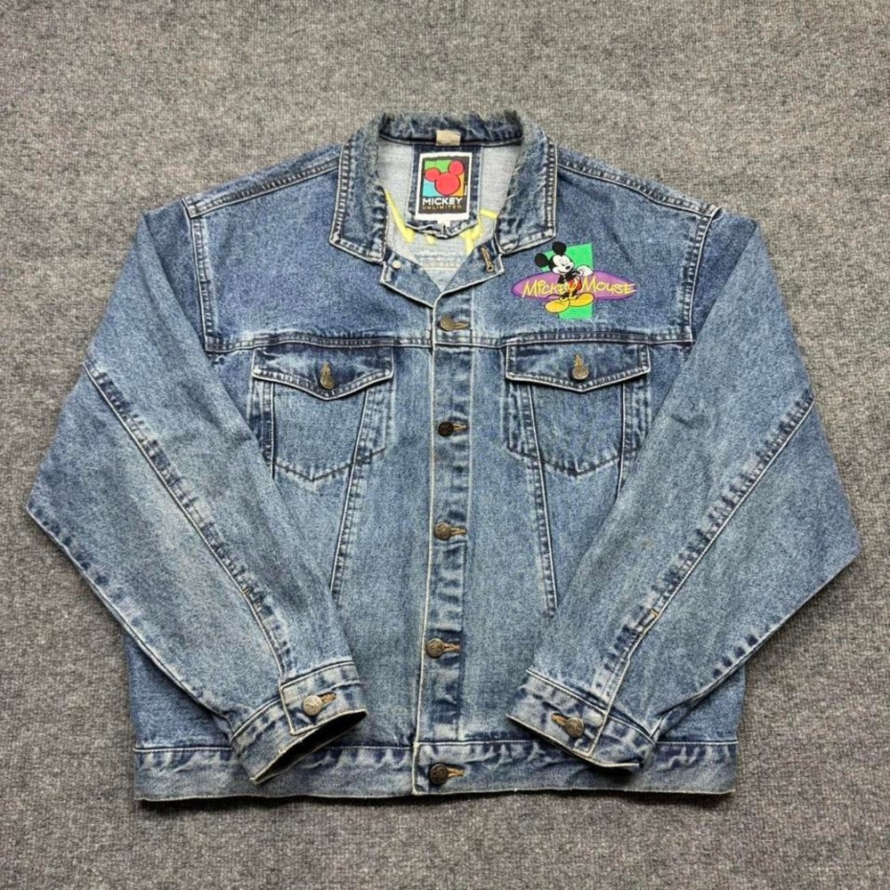 Vintage Mickey Unlimited Mickey Mouse Denim Jacket Size Large‎